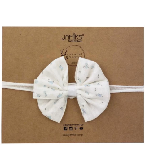 صورة عصابة رأس جاميكس بيلي للبنات - أبيض بزهور زرقاء