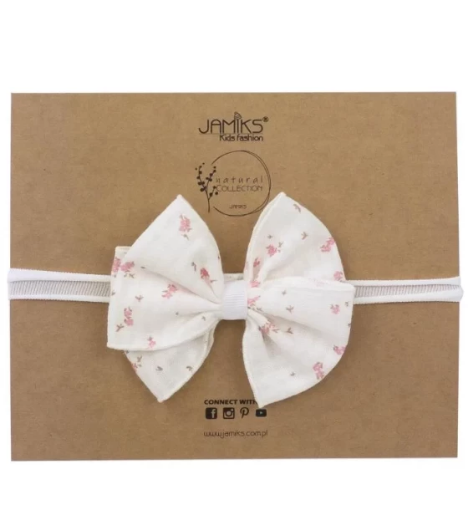 صورة عصابة رأس جاميكس بيلي للبنات - أبيض بزهور وردية