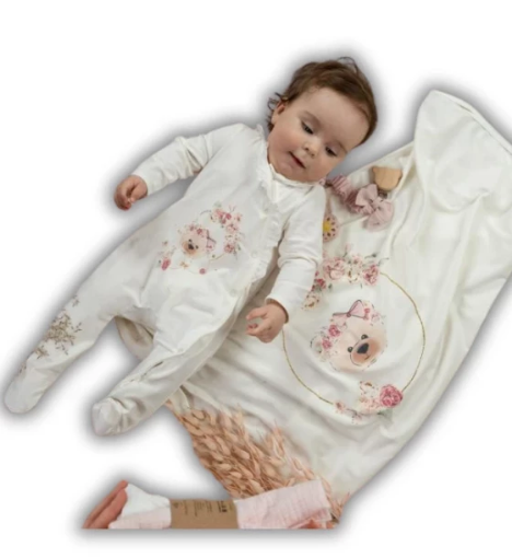 صورة طقم ملابس أطفال بنات سادة أبيض من جاميكس - جيني بادس