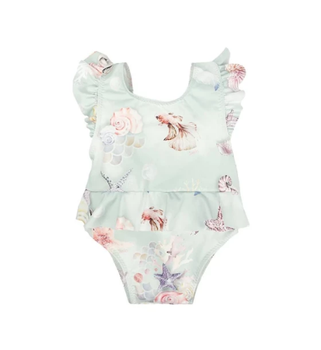 صورة لبس سباحة أرستا قطعتين للبنات - أخضر منقوش من جاميكس