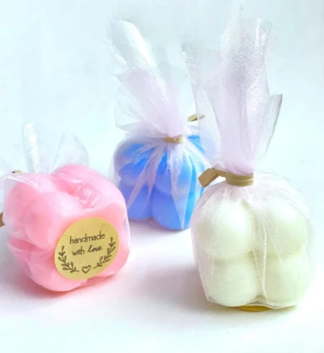 صورة شموع ميني ببلز معطرة طبيعية برائحة مبهجة لمناسباتك وغرفتك-ورد وردي