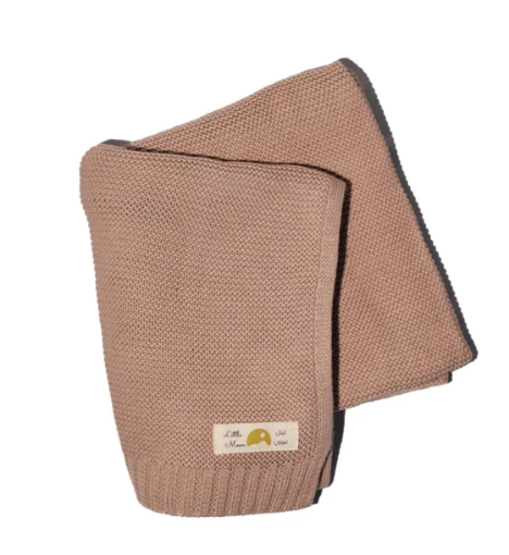 صورة ليتل موون - بطانية طفل محاكة: راحة ودفء لطفلك-بني