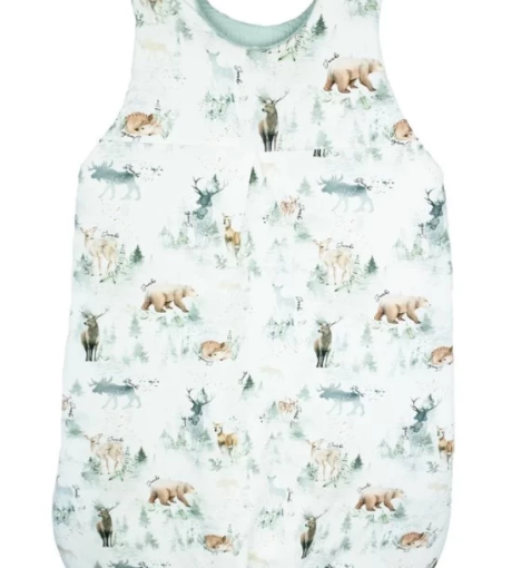 صورة كيس نوم بلووم من جايمكس - نقش حيوانات الغابة أبيض