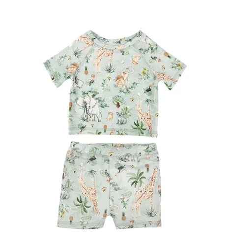 صورة لبس سباحة تريتون جاميكس للأطفال - أخضر منقوش