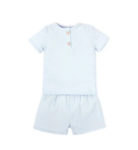 صورة طقم تيك جاميكس للأولاد - تيشيرت وشورت قطني باللون الأزرق