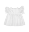 صورة فستان أروينا أبيض سادة للبنات من جاميكس - طقم ملابس أطفال قطن عضوي