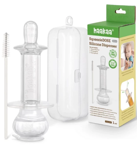 صورة سرنجة تغذية سيليكون لتقديم الحليب والسوائل الأخرى للرضع من هاكا