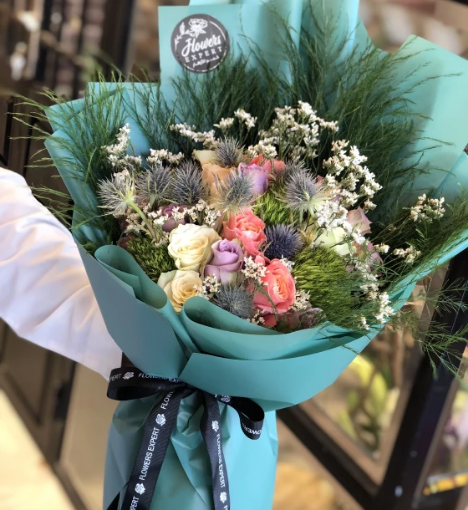 صورة باقة زهور طبيعية من الأزهار الرقيقة تنسيق بوكيه 26